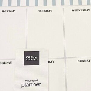 Weekly Desk Calendar Mouse Pad, 9" x 8", Stripes, Undated NEW